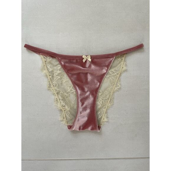 Skims Panties Velvet Lace Terracotta Semi Sheer Lingerie Intimates - Picture 1 of 9